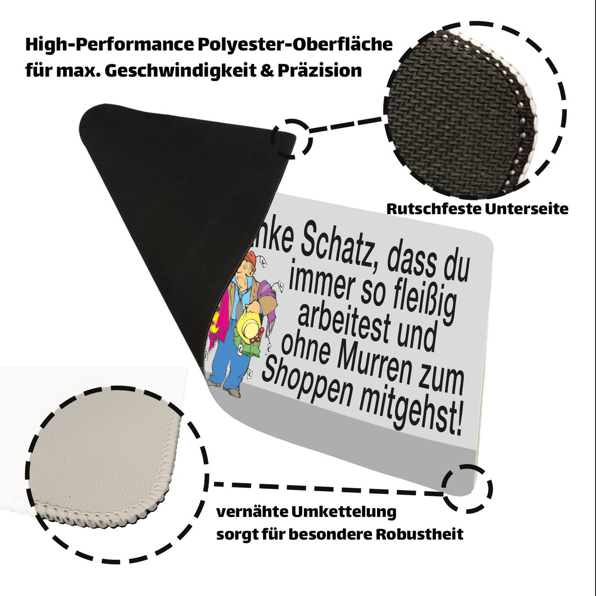 Danke Schatz! Schreibtischunterlage 69x31cm XXL Mauspad