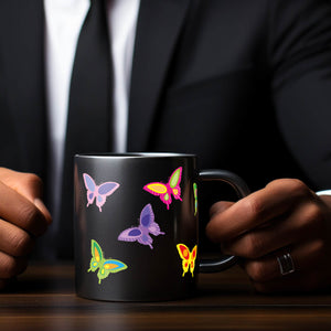Schmetterling Tasse in Schwarz