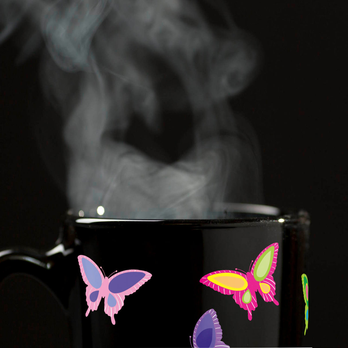 Schmetterling Tasse in Schwarz