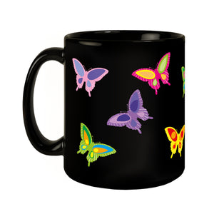 Schmetterling Tasse in Schwarz