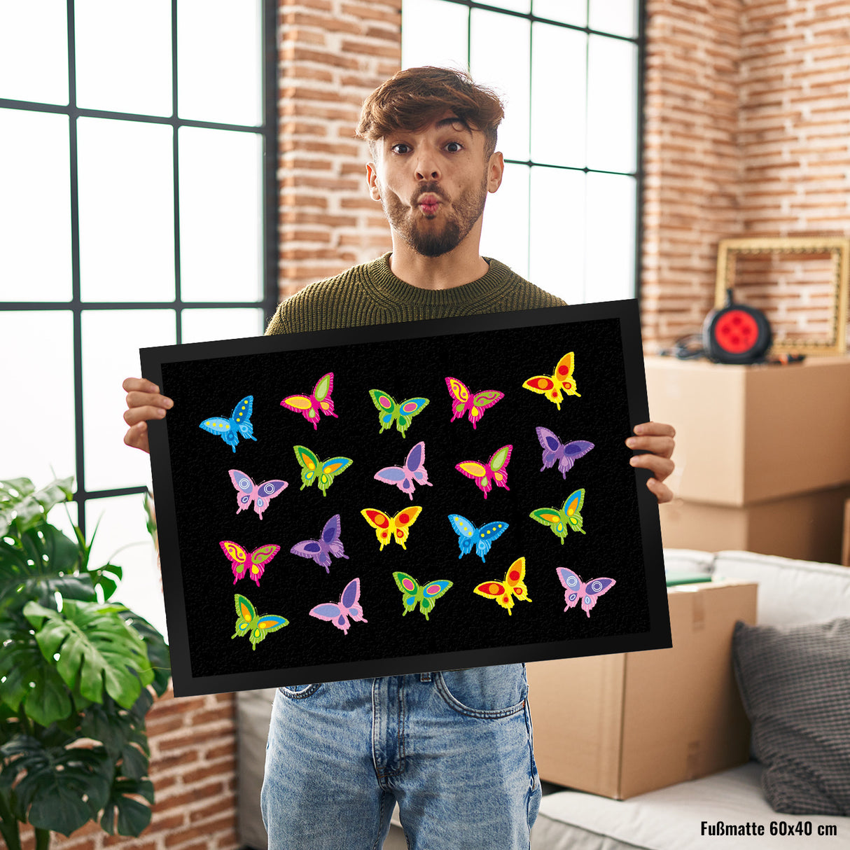 Schmetterling Fußmatte in 35x50 cm