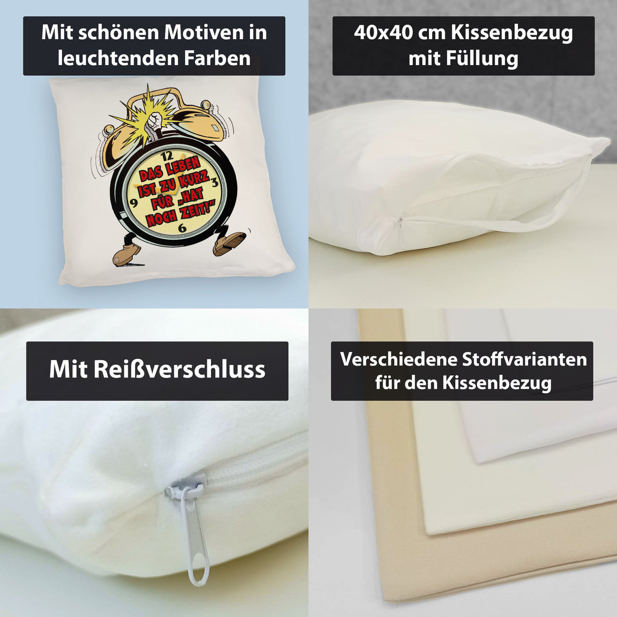 Das Leben ist zu kurz für hat noch Zeit! Kissen