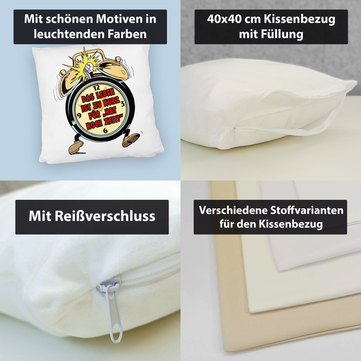Das Leben ist zu kurz für hat noch Zeit! Kissen