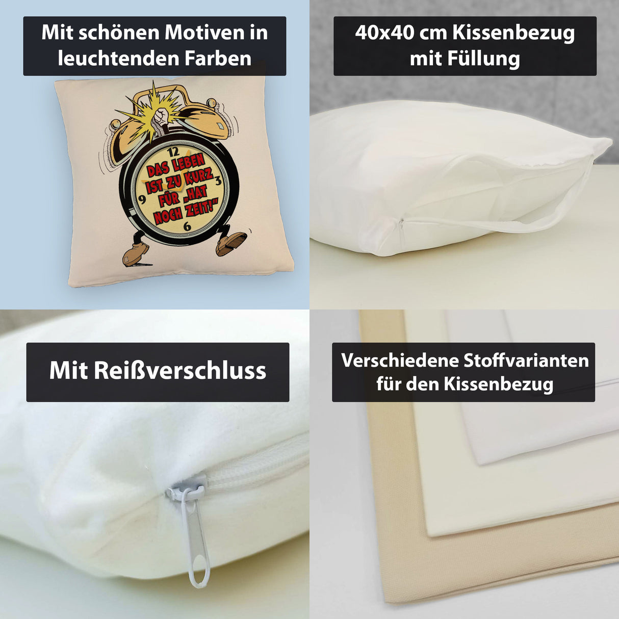 Das Leben ist zu kurz für hat noch Zeit! Kissen