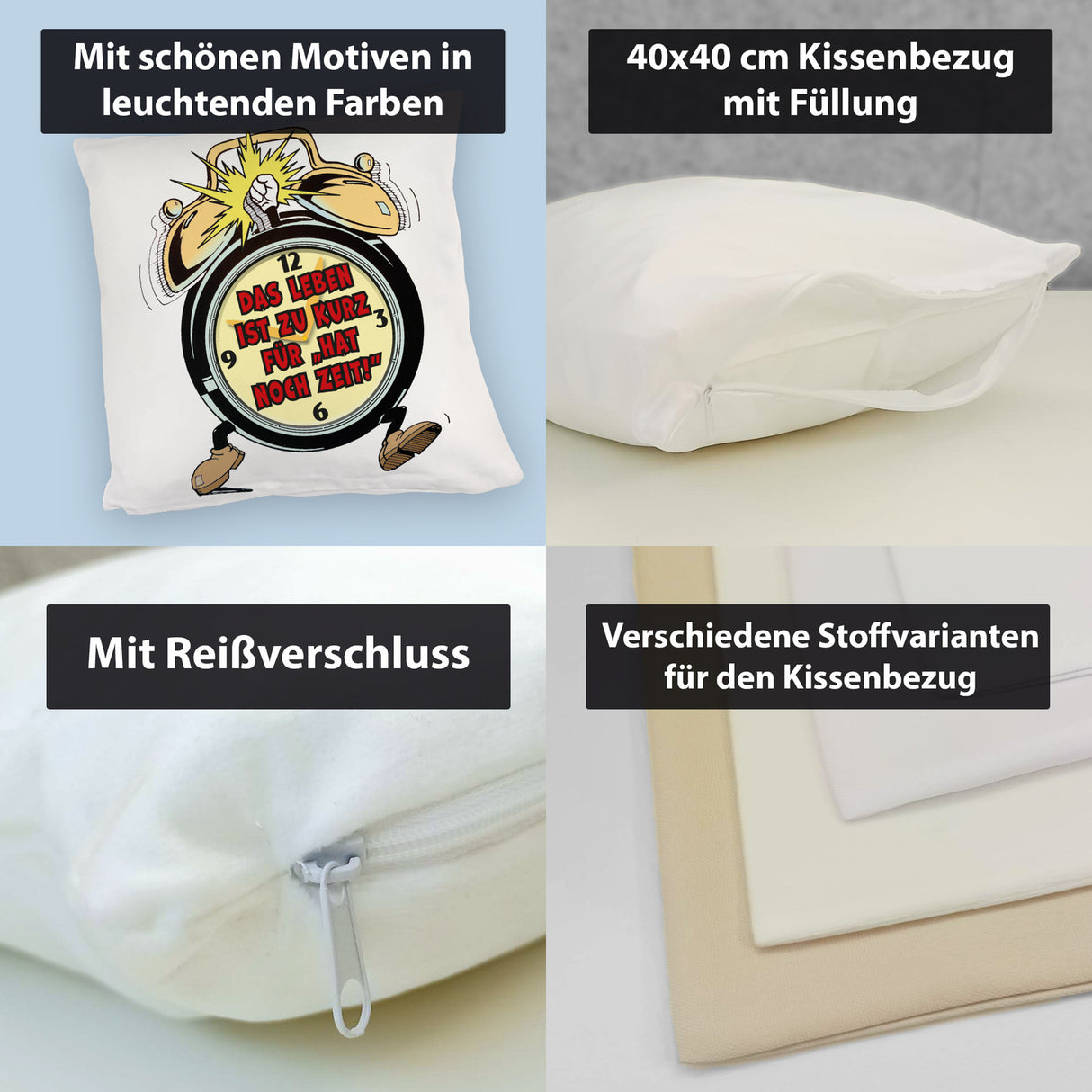 Das Leben ist zu kurz für hat noch Zeit! Kissen