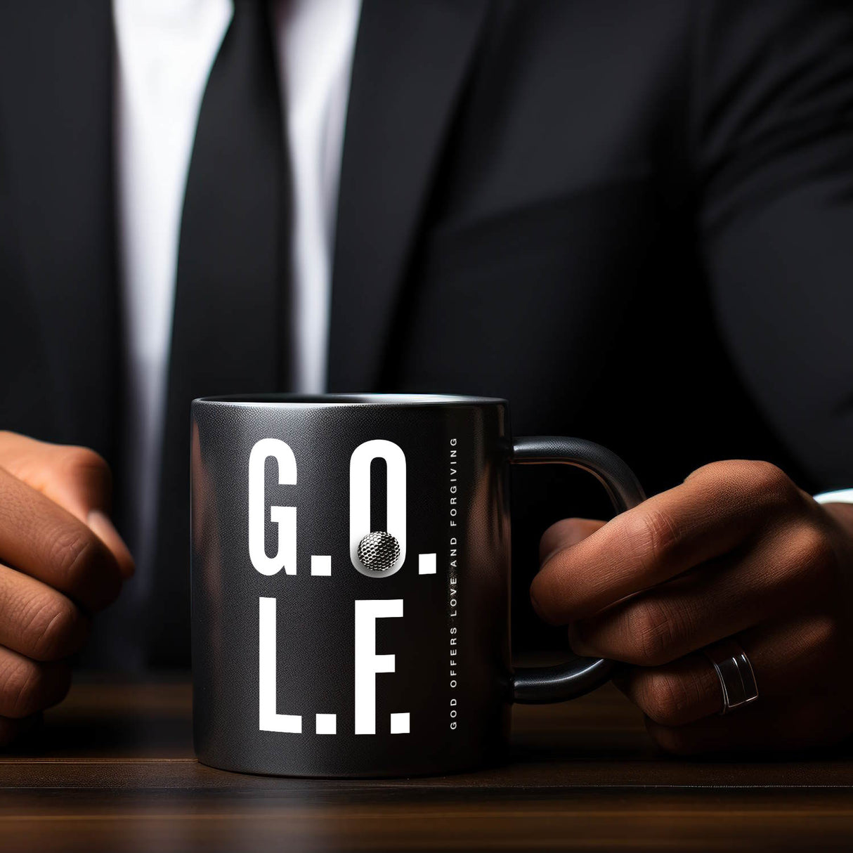 Golf. God offers love and forgiving Tasse