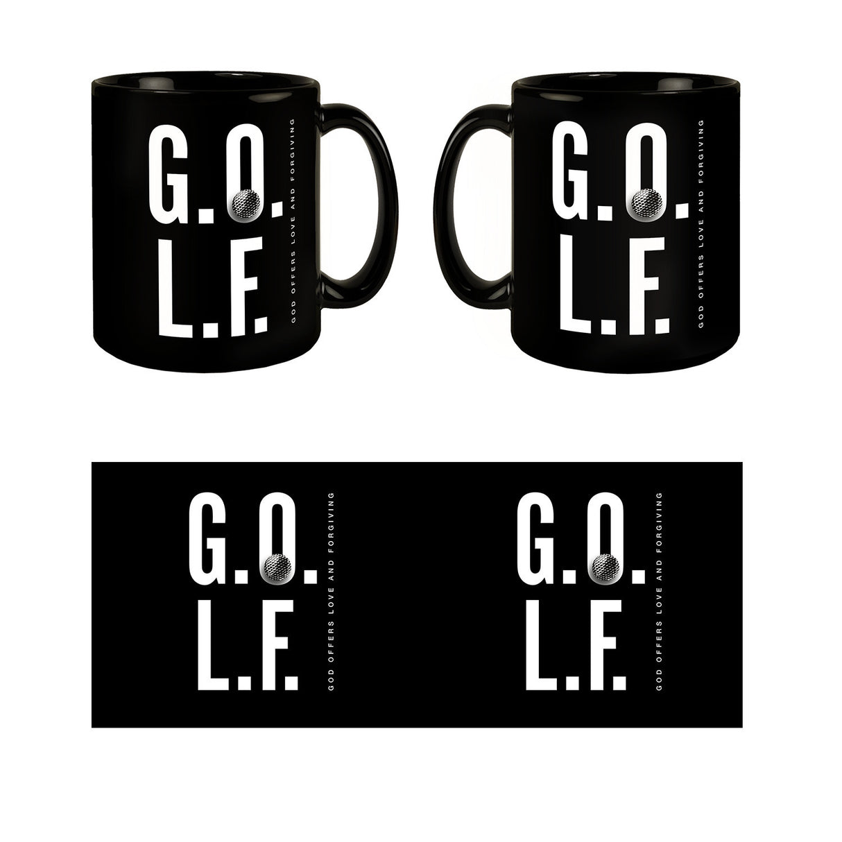 Golf. God offers love and forgiving Tasse
