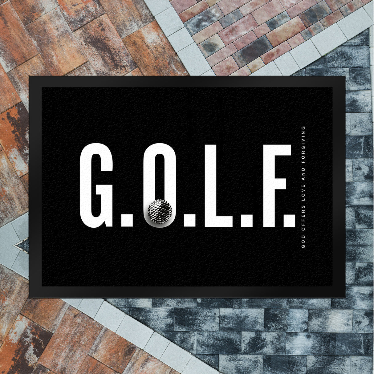 Golf. God offers love and forgiving Fußmatte in 35x50 cm