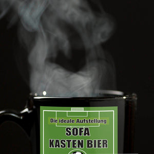 Die perfekte Aufstellung Tasse : Sofa, Bier, Chips, TV!