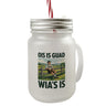 Zufriedener Bauer Ois is guad wia´s is Trinkglas mit Bambusdeckel