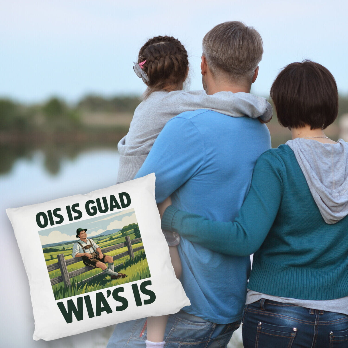 Zufriedener Bauer Ois is guad wia´s is Kissen