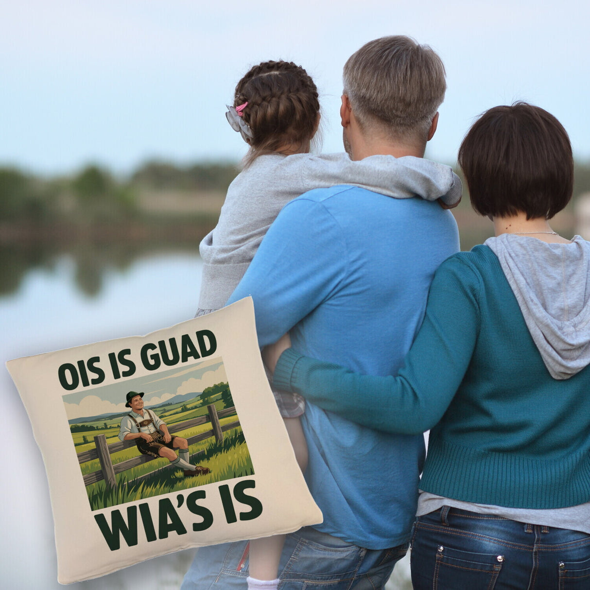 Zufriedener Bauer Ois is guad wia´s is Kissen