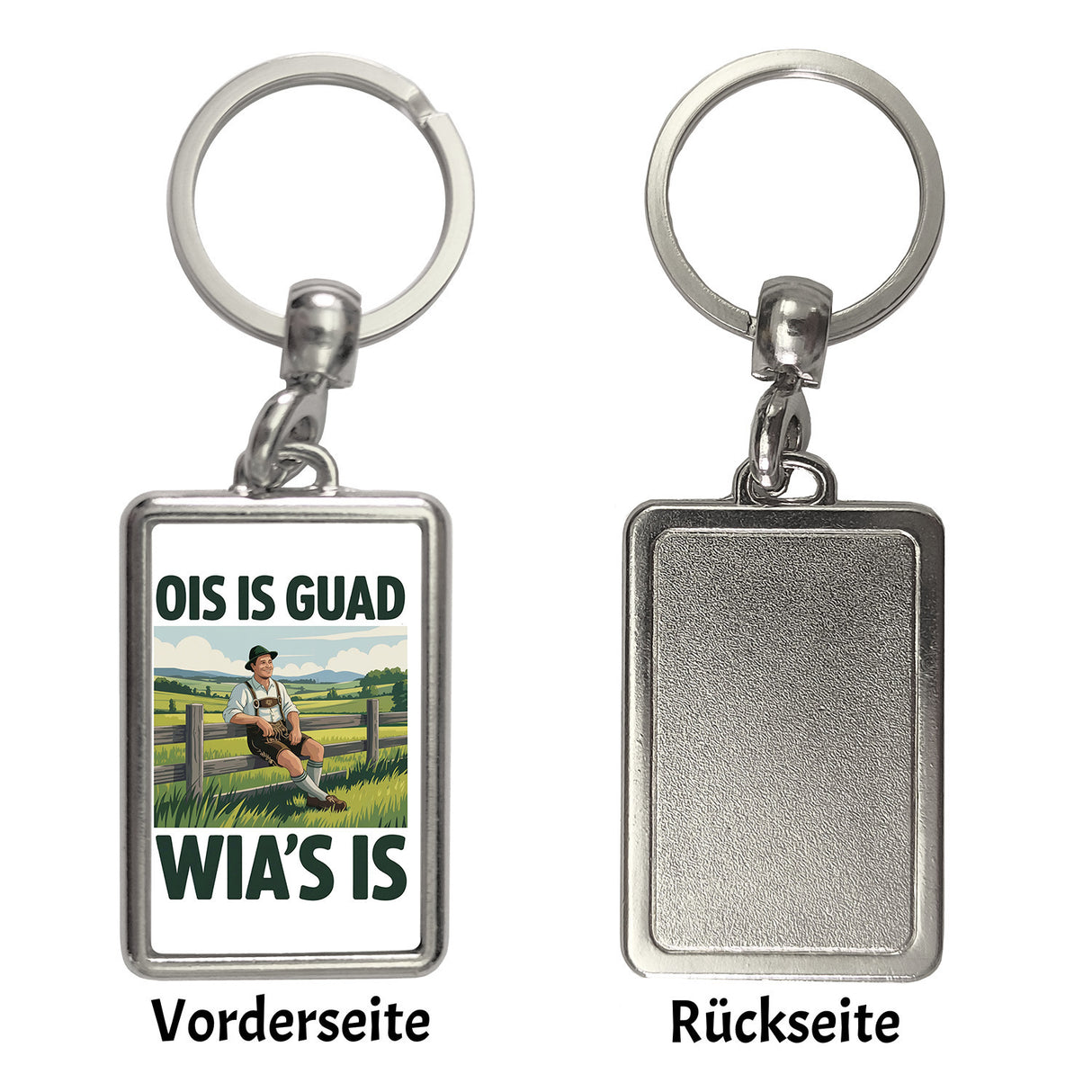 Zufriedener Bauer Ois is guad wia´s is Schlüsselanhänger