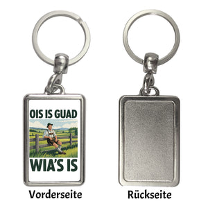 Zufriedener Bauer Ois is guad wia´s is Schlüsselanhänger