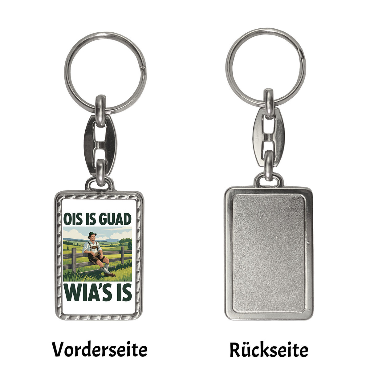 Zufriedener Bauer Ois is guad wia´s is Schlüsselanhänger