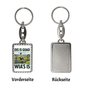 Zufriedener Bauer Ois is guad wia´s is Schlüsselanhänger