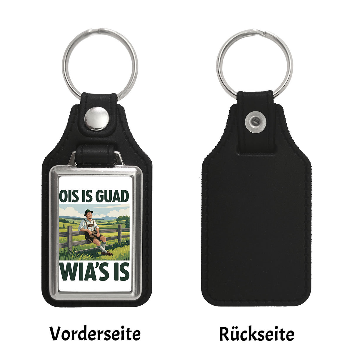 Zufriedener Bauer Ois is guad wia´s is Schlüsselanhänger