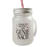 Vorsicht Genie am Werk Trinkglas mit Bambusdeckel Dekoration