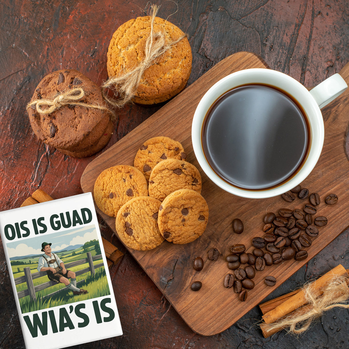 Zufriedener Bauer Ois is guad wia´s is Souvenir Souvenir Magnet