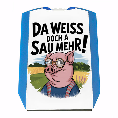 Cartoon Sau mit Brille Parkscheibe A Sau weiß mehr