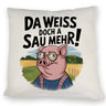 Cartoon Sau mit Brille Kissen A Sau weiß mehr