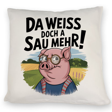 Cartoon Sau mit Brille Kissen A Sau weiß mehr