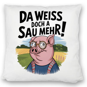 Cartoon Sau mit Brille Kissen A Sau weiß mehr