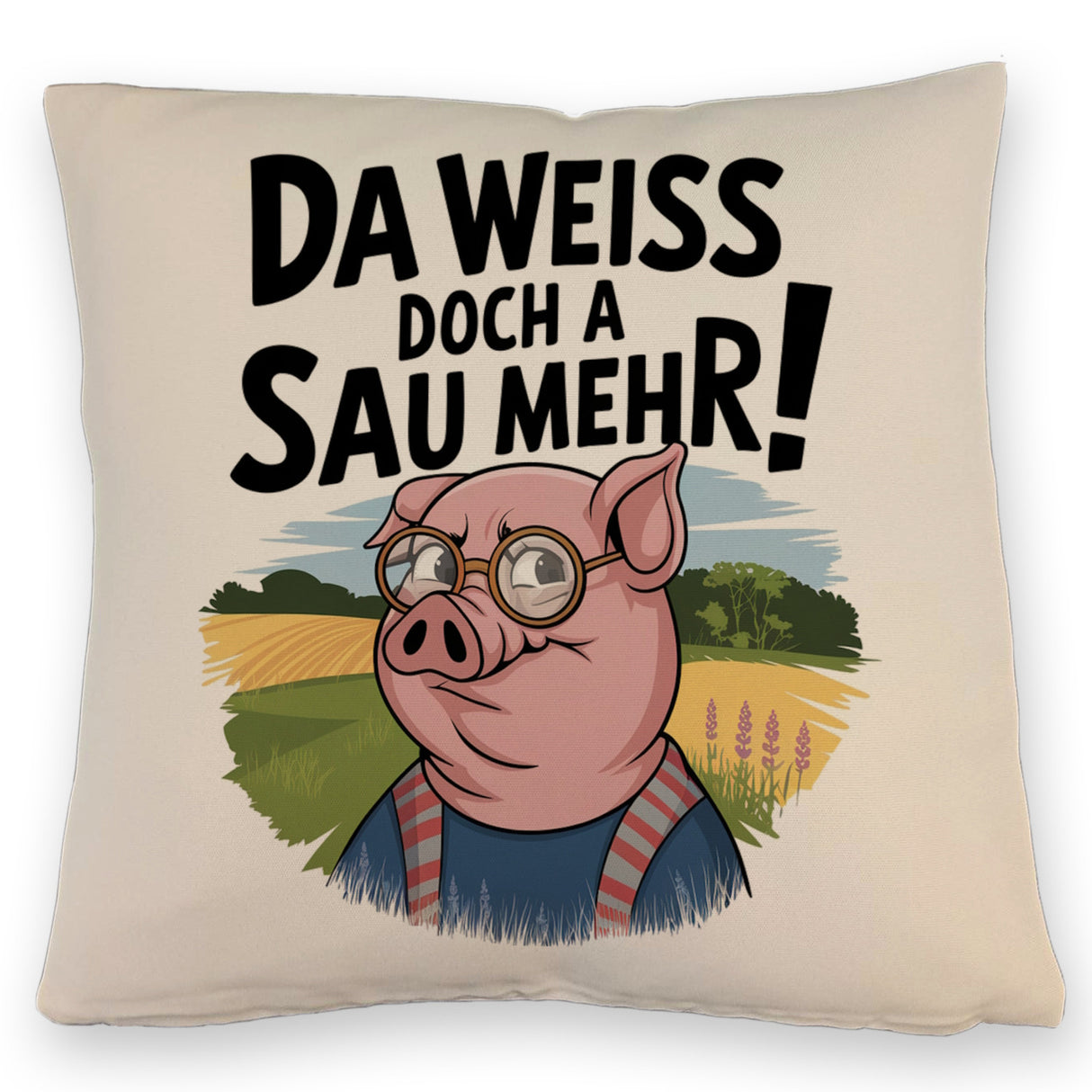 Cartoon Sau mit Brille Kissen A Sau weiß mehr