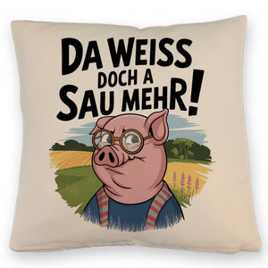Cartoon Sau mit Brille Kissen A Sau weiß mehr