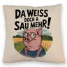 Cartoon Sau mit Brille Kissen A Sau weiß mehr