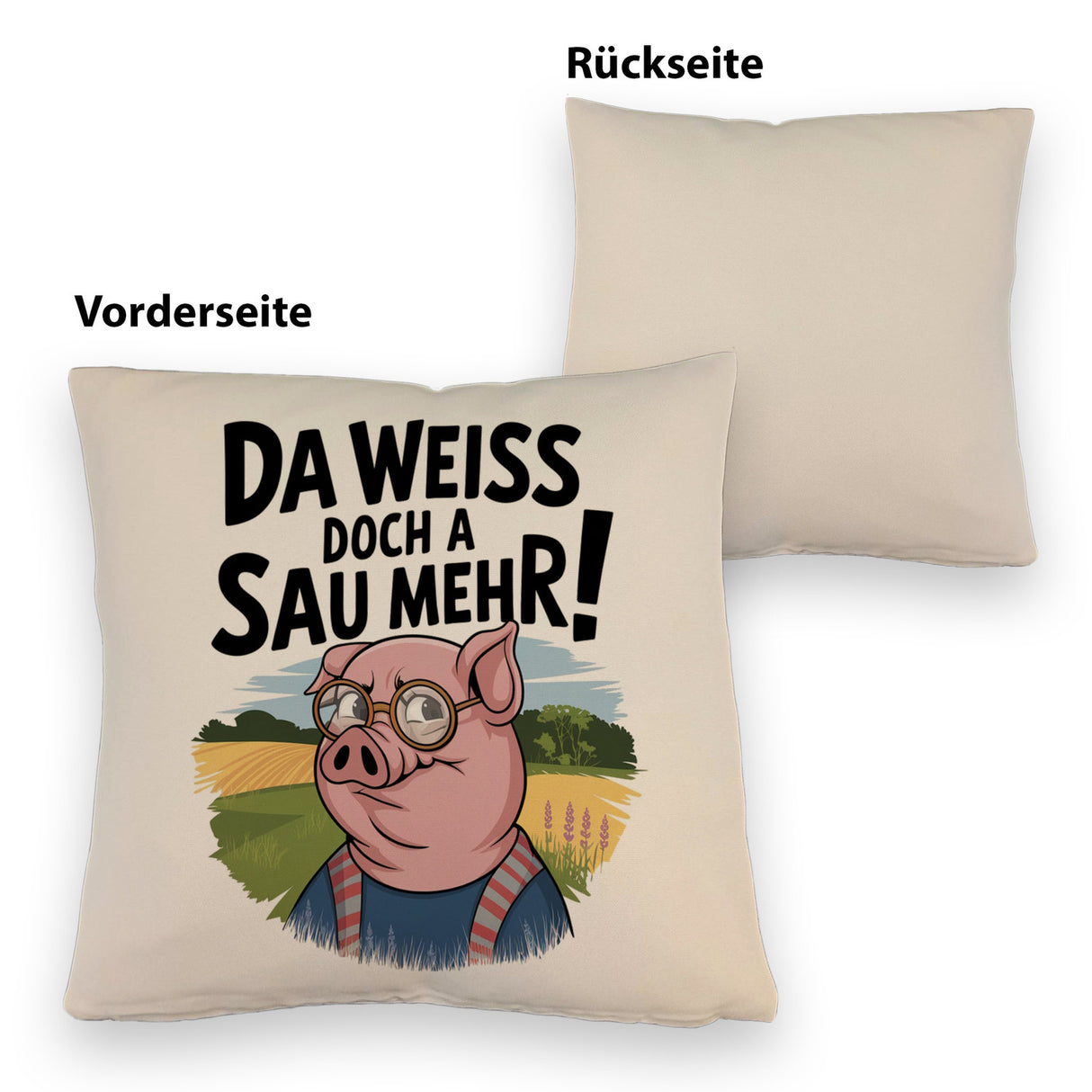 Cartoon Sau mit Brille Kissen A Sau weiß mehr
