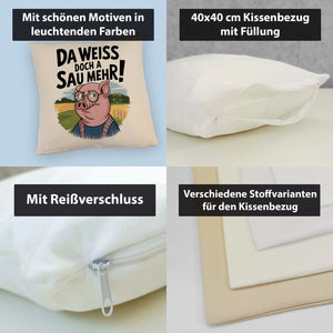 Cartoon Sau mit Brille Kissen A Sau weiß mehr