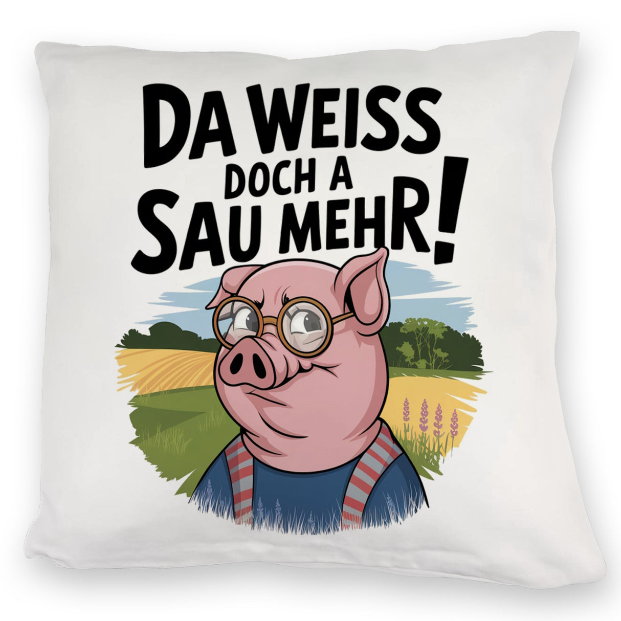 Cartoon Sau mit Brille Kissen A Sau weiß mehr