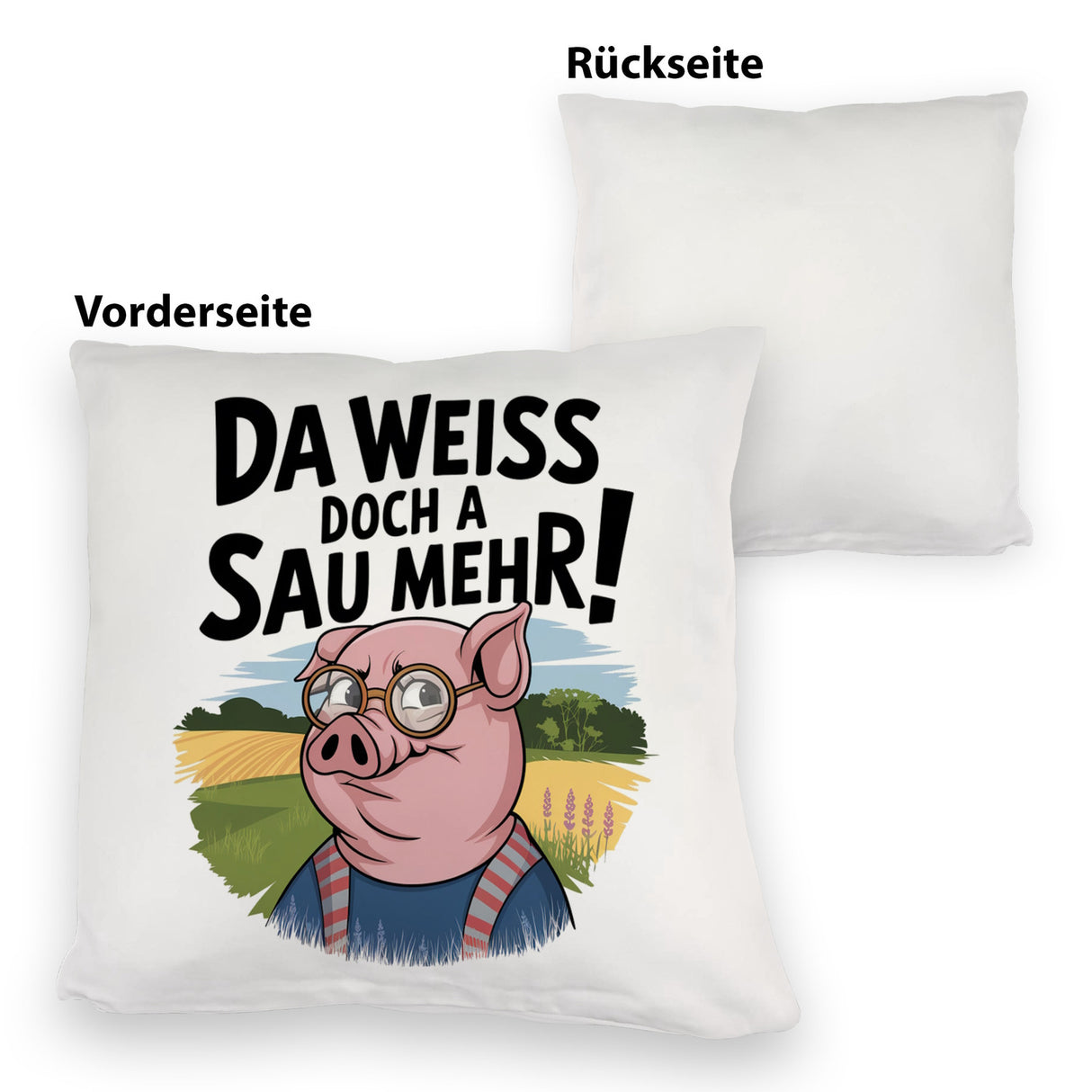 Cartoon Sau mit Brille Kissen A Sau weiß mehr
