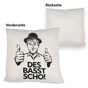 Mann mit Daumen hoch Des basst scho Kissen