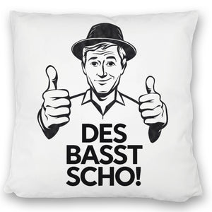 Mann mit Daumen hoch Des basst scho Kissen