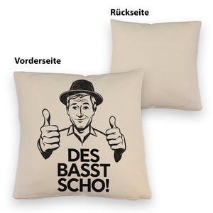 Mann mit Daumen hoch Des basst scho Kissen