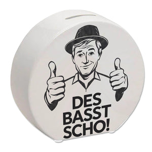 Mann mit Daumen hoch Des basst scho Spardose