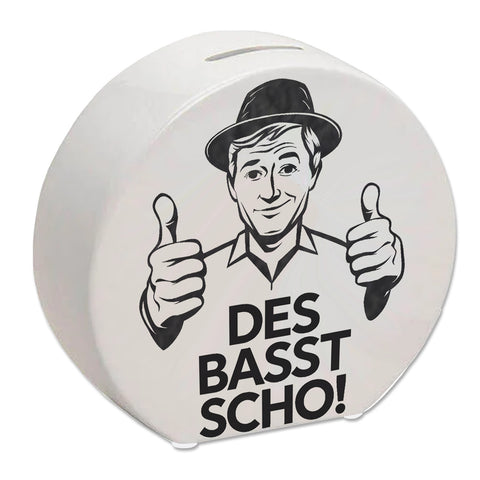 Mann mit Daumen hoch Des basst scho Spardose