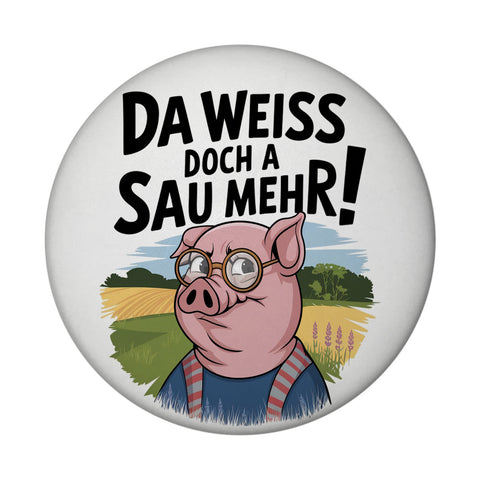 Cartoon Sau mit Brille Magnet A Sau weiß mehr
