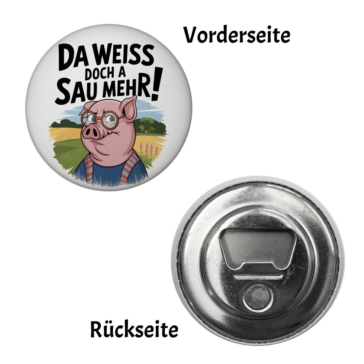 Cartoon Sau mit Brille Magnet A Sau weiß mehr