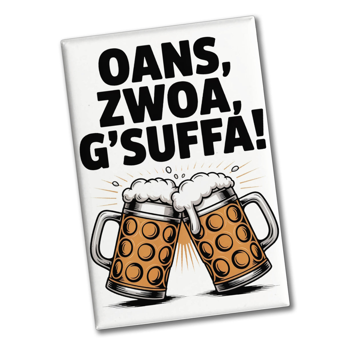 Zwei Bierkrüge Oans, zwoa, g’suffa Souvenir Souvenir Magnet