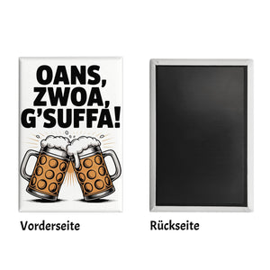 Zwei Bierkrüge Oans, zwoa, g’suffa Souvenir Souvenir Magnet