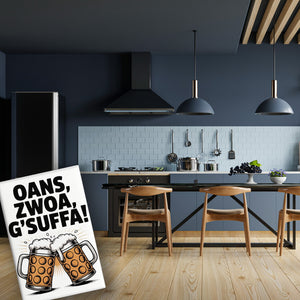 Zwei Bierkrüge Oans, zwoa, g’suffa Souvenir Souvenir Magnet