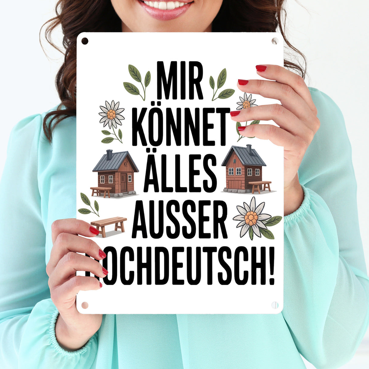 Mir könnet älles außer Hochdeutsch Metallschild in 15x20 cm Schwäbisch