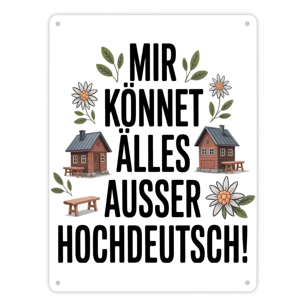 Mir könnet älles außer Hochdeutsch Metallschild in 15x20 cm Schwäbisch