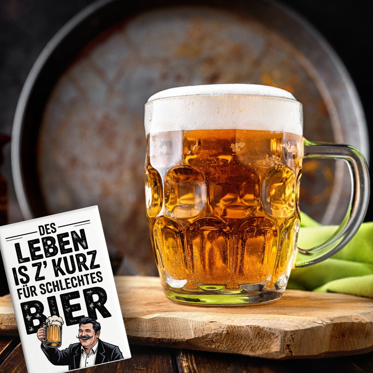 Leben zu kurz für schlechtes Bier Souvenir Souvenir Magnet Mann mit Bierkrug