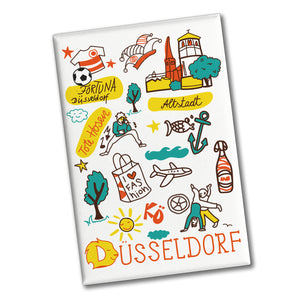 Düsseldorf Wimmelbild Souvenir Souvenir Magnet - Altstadt