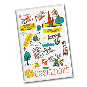Düsseldorf Wimmelbild Souvenir Souvenir Magnet - Kö