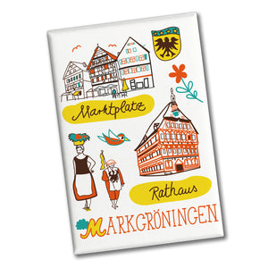 Markgröningen Wimmelbild Souvenir Souvenir Magnet - Marktplatz